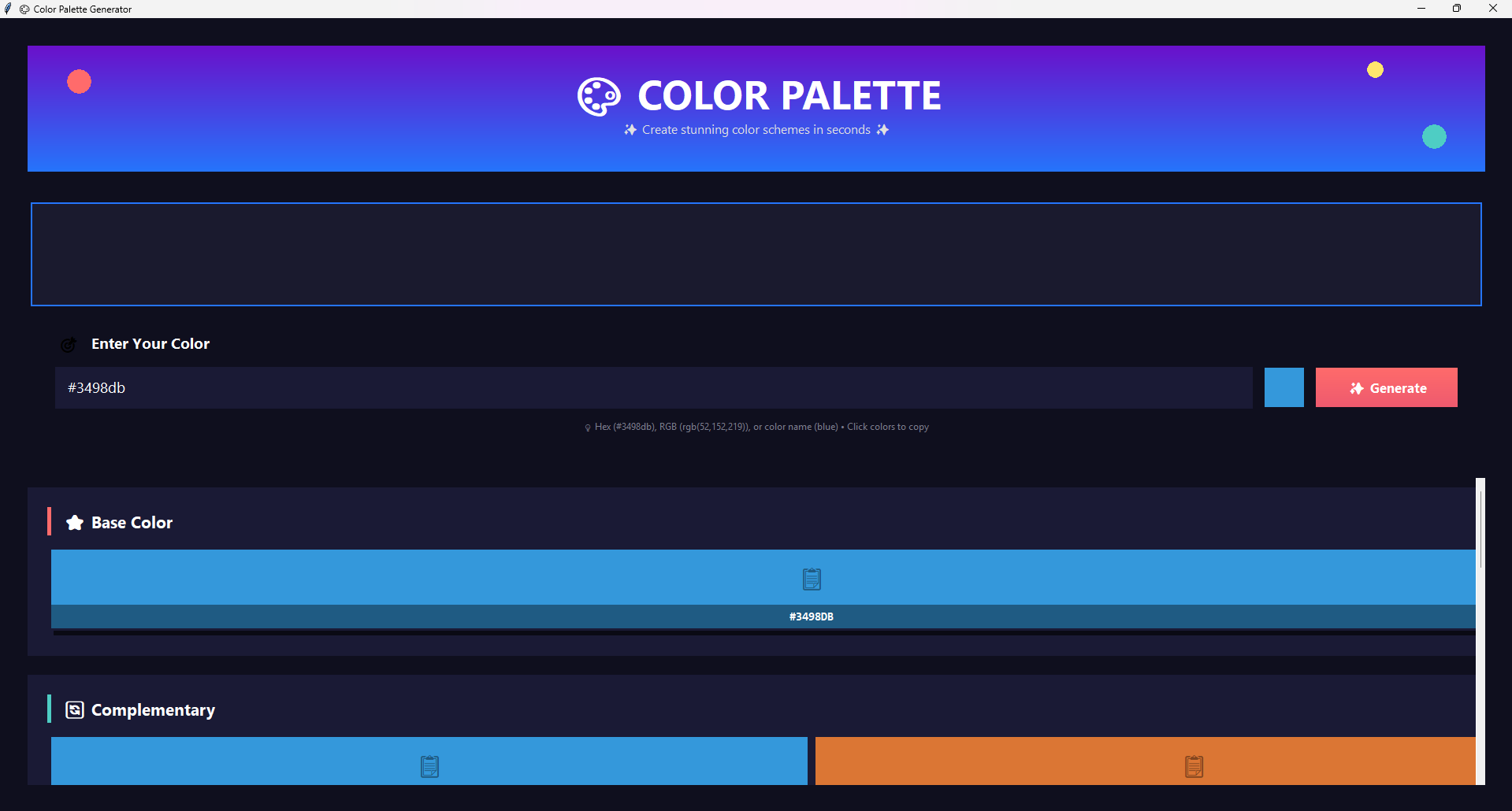 Color Palette Generator